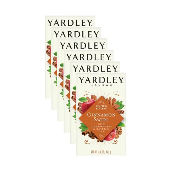 6 Pack - Yardley London Limited Edition Cinnamon Swirl Moisturizing Bath Bar 4oz Yardley